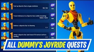 Fortnite Complete Dummy Joyride Quests - How to EASILY Complete Dummy Joyride Quests Challenges