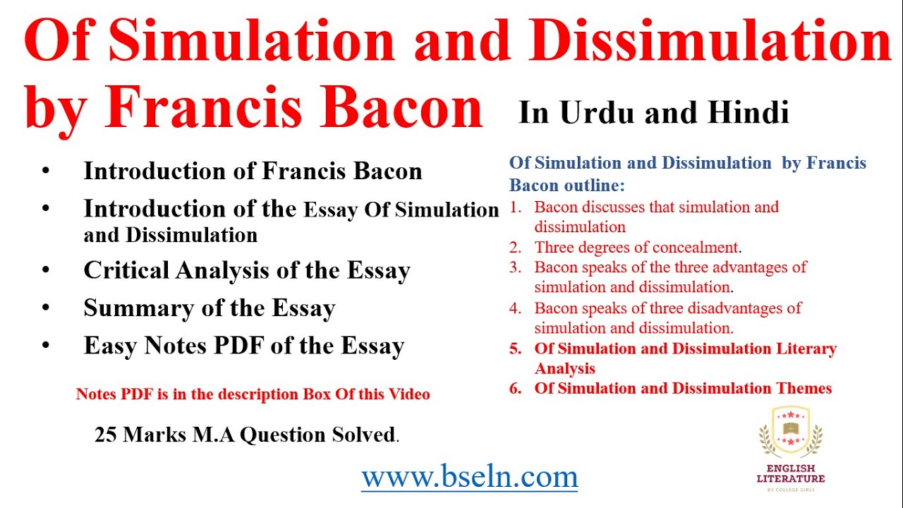 bacon essay of simulation and dissimulation