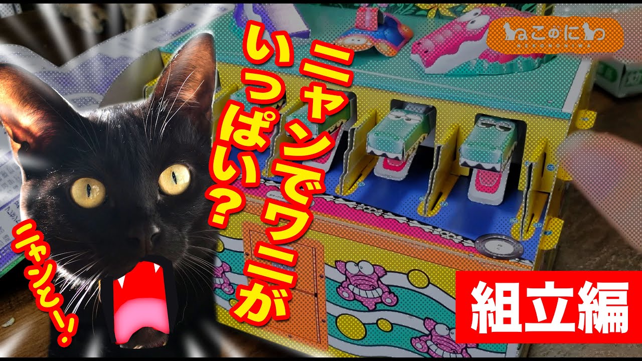 売り切れ続出の幼稚園付録ワニワニパニックを猫たちのおもちゃ用に組み立ててみた!【組立編】