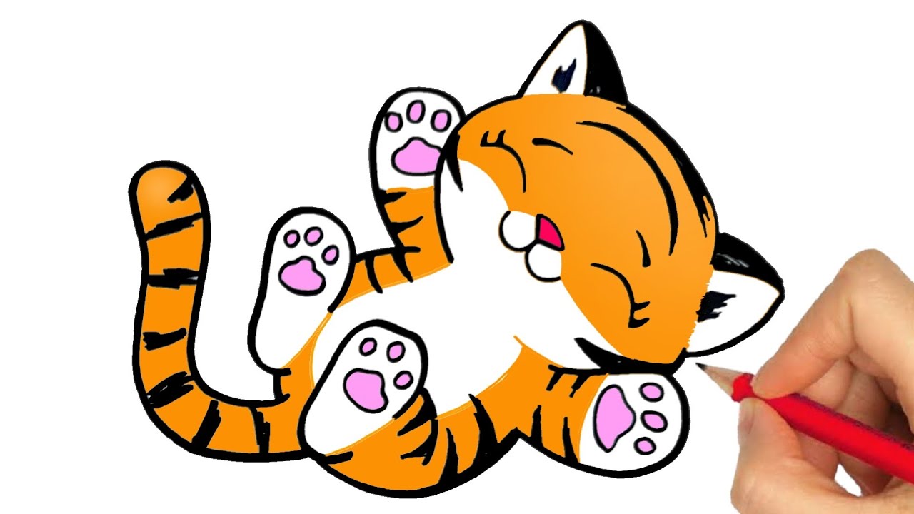 HOW TO DRAW A TIGER - KAWAII DRAWINGS - DRAWING A TIGER EASY STEP ...