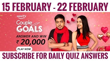 Amazon Couple Goals MiniTV Quiz Answers Today | Win 20000 Amazon Pay Balance