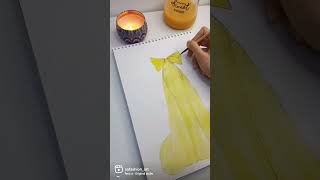 تلوين فستان مع برق ابيض #draw #dress #drawing