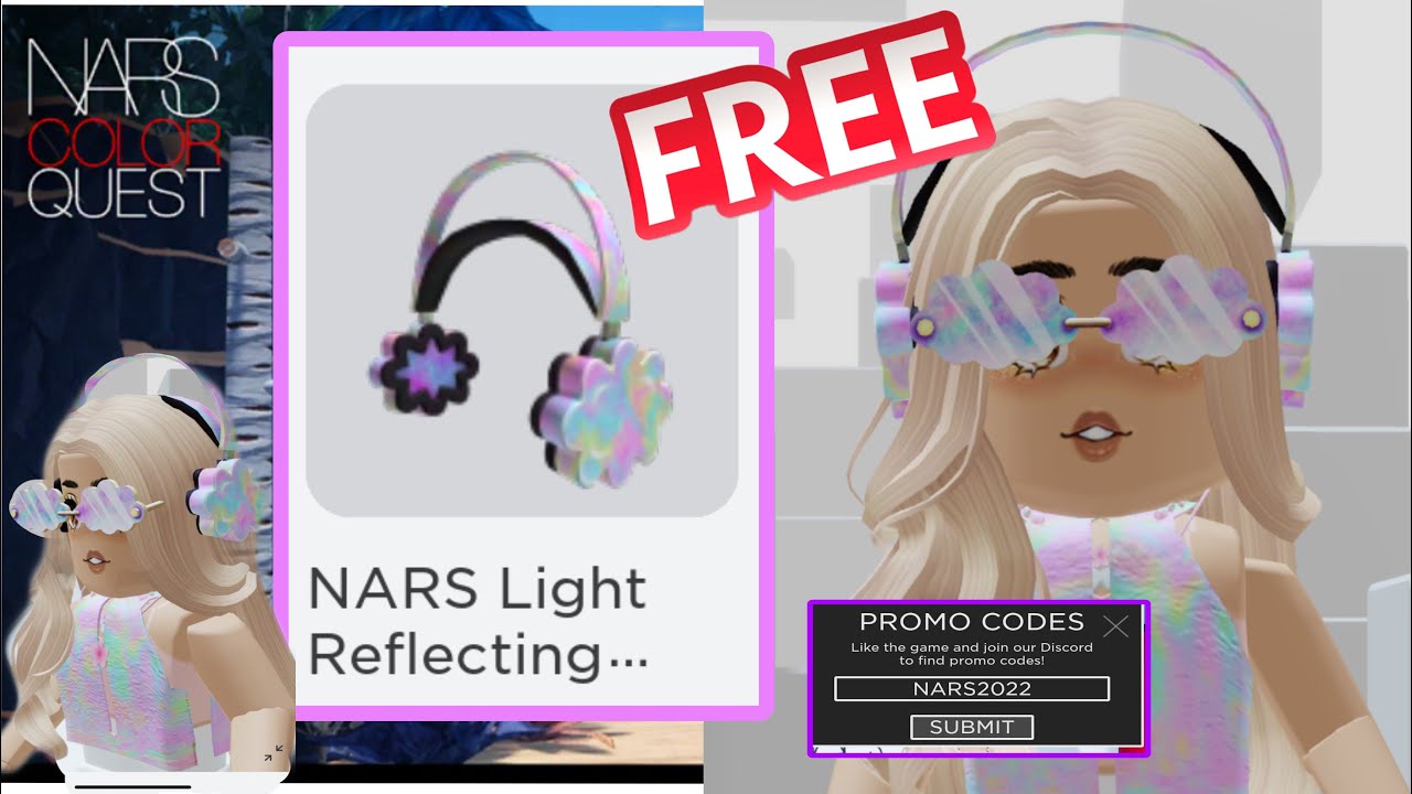 NARS Color Quest Free Item PROMO CODE NARS2022 Event Roblox nars  nars-color-quest-free-item-promo-code-nars2022-event-roblox-nars