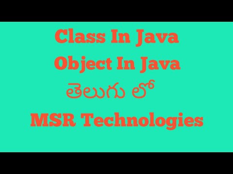 Java Class And Object in telugu - YouTube