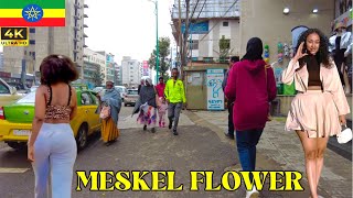 ቆንጆ ከሚባሉት ሰፈር አንዱ መስቀል ፍላወር Addis Ababa Walking Tour  Meskel Flower, 🇪🇹 Ethiopia