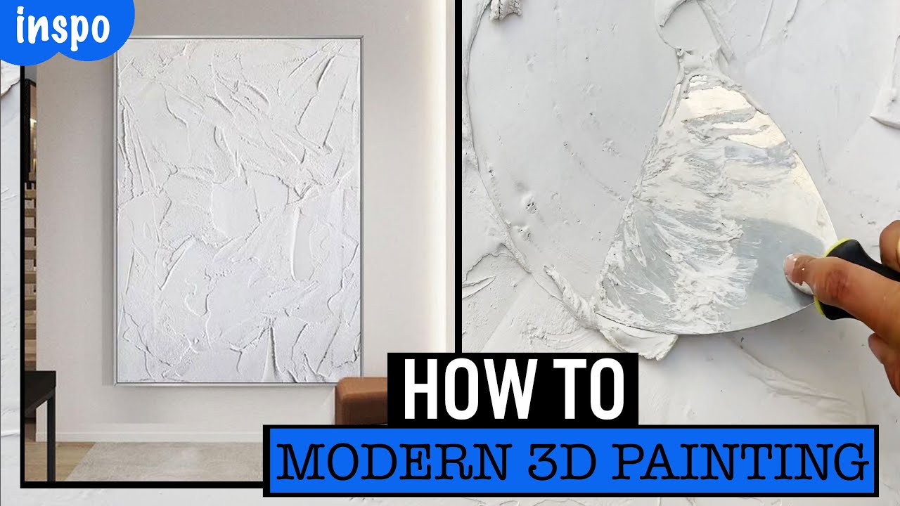 3d Art DIY-->Giant Canas abstract tutorial---> Gold Leaf Decor