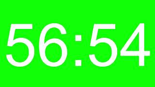 57 Minute Countdown Timer Green Screen MM SS