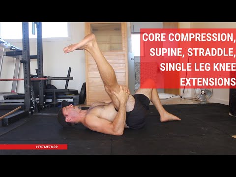 Core Compression, Supine, Straddle, Single Leg Knee Extensions