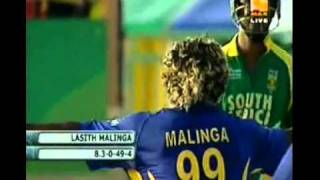 Lasith Malinga 4 Wickets in 4 Balls cricket world record by Malinga.flv screenshot 5