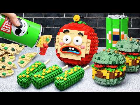 LEGO PRISON COMPILATION : LEGO MUKBANG Green Fast Food Emoji ASMR | Apu Funz