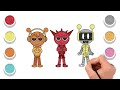 🎧 The Cutest Sprunki! Let's Draw & Color This Adorable Characters: Oren 😎, Raddy 😈, and Funbot🤖