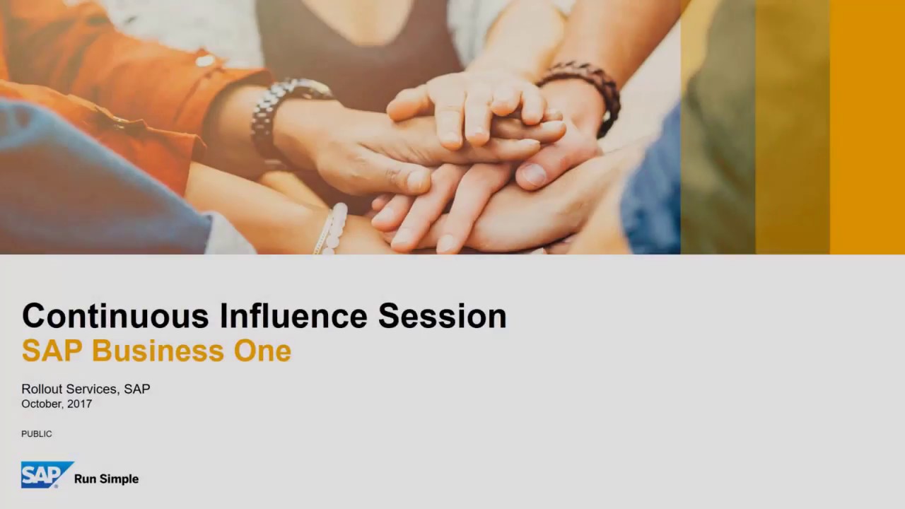Continuous Influence Session - SAP Business One - YouTube