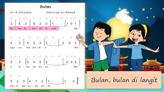 BULAN (Lirik) - Lagu Tema 8 Kelas 2 SD Ciptaan AT Mahmud | Vocal Shema | Bulan Bulan di Langit