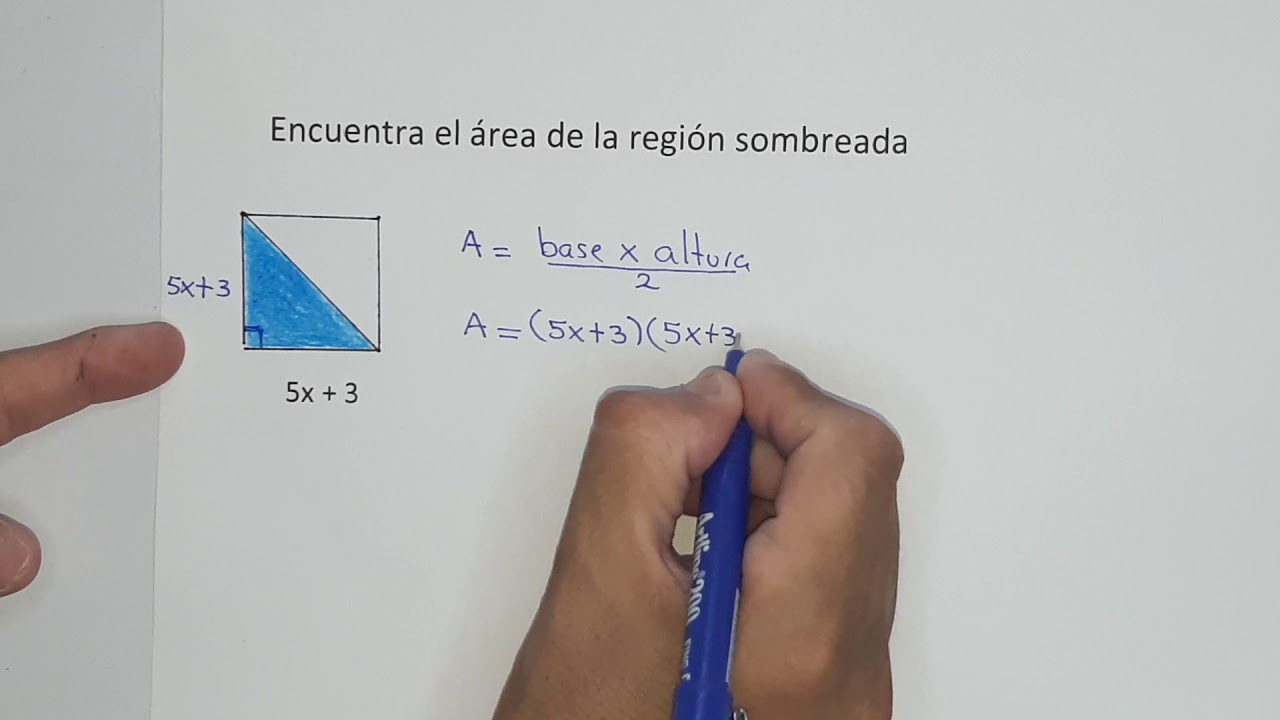 AREA DE LA REGION SOMBREADA DE UN TRIANGULO - YouTube
