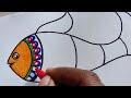 Easy fish drawing for kids  madhubani painting
