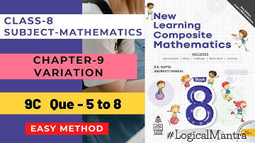 New Learning Composite Mathematics Class 8 || Variation || Self practice 9C || Chapter 9 S Chand
