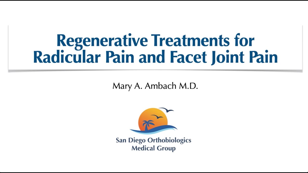 IOF Presentation by Dr Ambach : Regenerative Treatment for Radicular Pain and Facet Joint Pain
