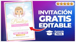 Como crear Invitacion para bautizo de niña