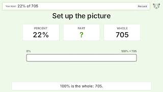 What is 22% of 705 Step-by-Step Percent Video