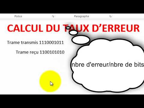 COMMENT CALCULER LE TAUX D&rsquo;ERREUR DE LA TRANSMISSION D&rsquo;UNE TRAME