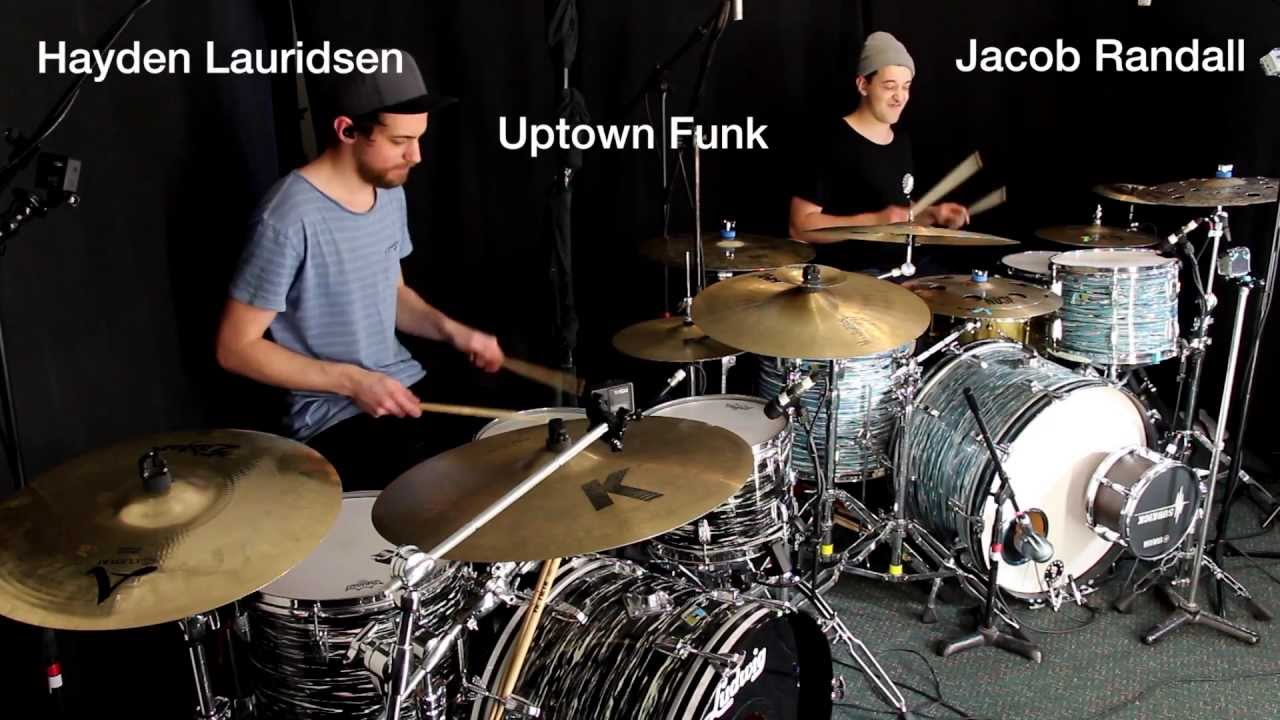 Duel Drum Cover - Uptown Funk - Jacob Randall - Hayden Lauridsen - YouTube