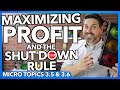 Maximizing profit and the shut down rule micro topics 35 and 36