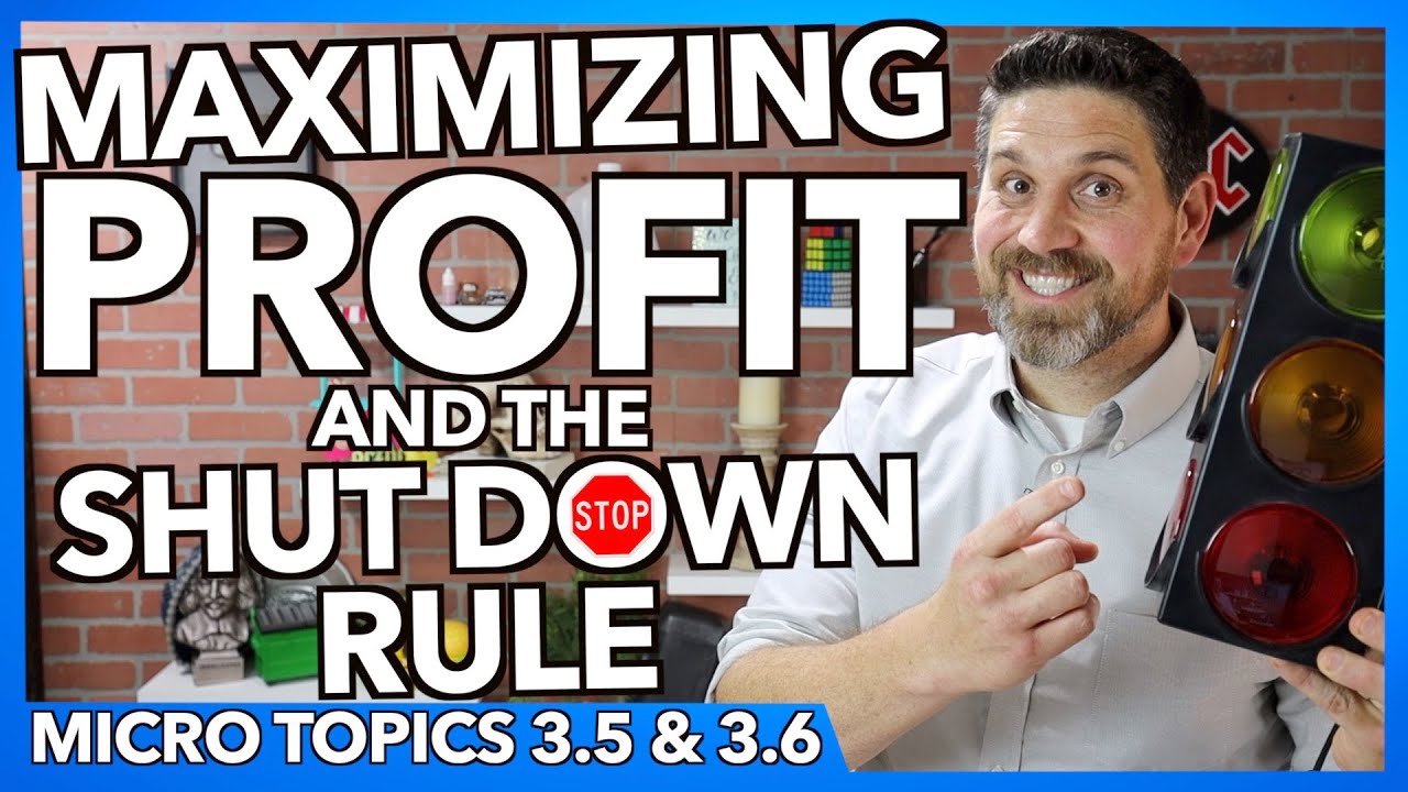 Maximizing Profit And The Shut Down Rule- Micro Topics 3.5 And 3.6