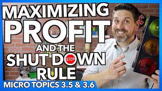 Maximizing Profit and the Shut Down Rule Micro Topics 3.5 and 3.6