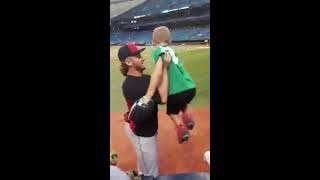 Josh Donaldson Plays Catch With A Young Fan