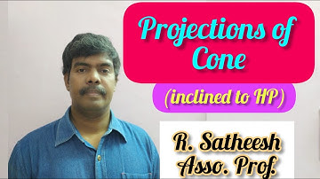 Projections of Cone-inclined to HP | Engineering Drawing | Satheesh Engineering Academy (SEA)