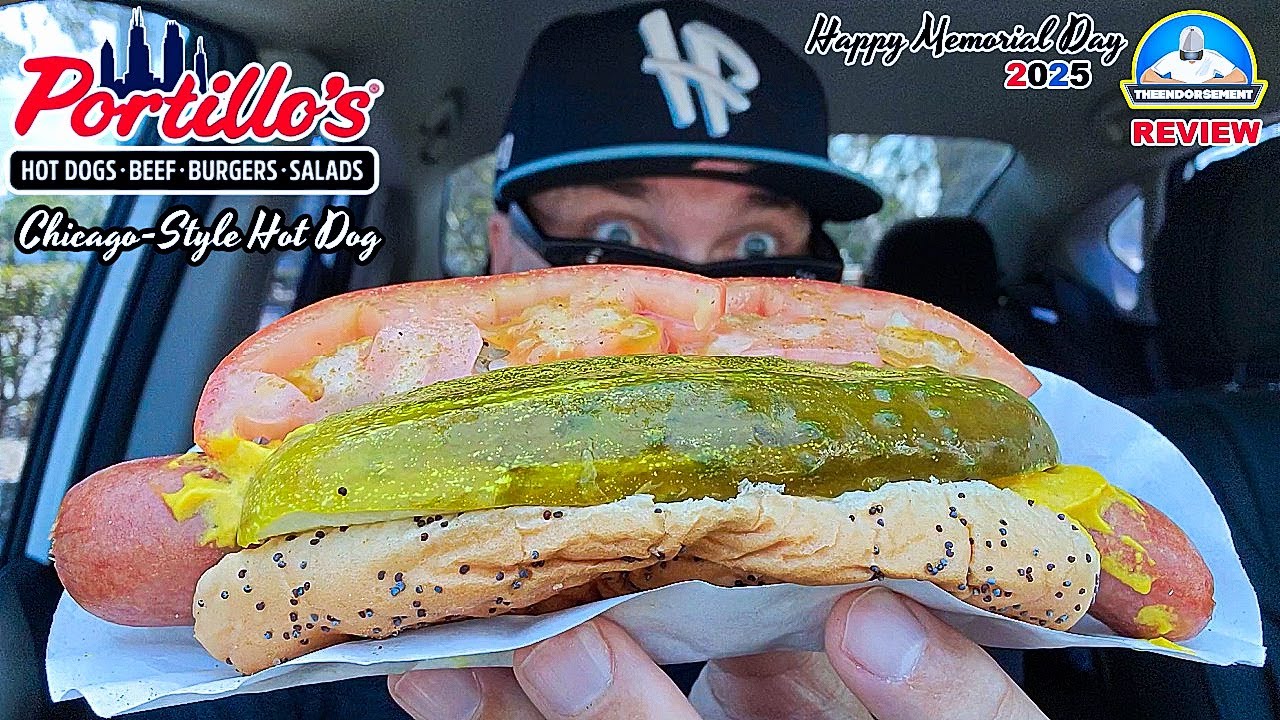 Portillo's® Chicago-Style Hot Dog Review! 🍅🥒🧅🌭 | Better Than 5 Guys ...