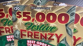 ⭐️Last 4 Tickets of the Pack! $5,000 Festive Frenzy NJ Lottery⭐️