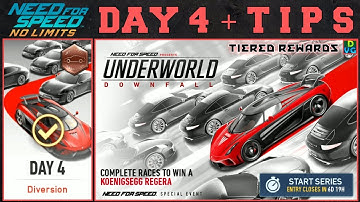 NFS No Limits | Underworld: Downfall - Koenigsegg Regera | Day 4 + TIPS