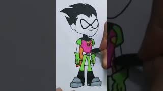 تعليم الرسم | كيف ترسم روبن من كارتون مراهقو التايتنز /How to DRAW ROBIN - Teen Titans Go