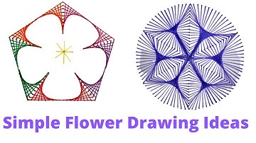 How to Draw Parabolic Curve Flowers | Free Worksheets | Drawing Tutorial