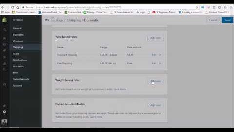 Shopify Setup weight based shipping