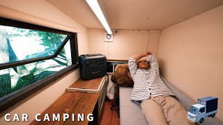 [Car camping] Solo car camping on the banks of the dam. new bedding. Light truck camper. 160