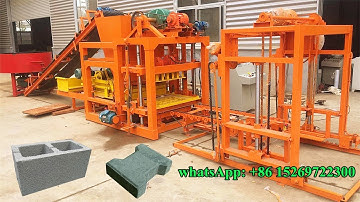 QT4-25 with pallet feeder--automatic concrete hollow block making machine/GiantLin brick machinery