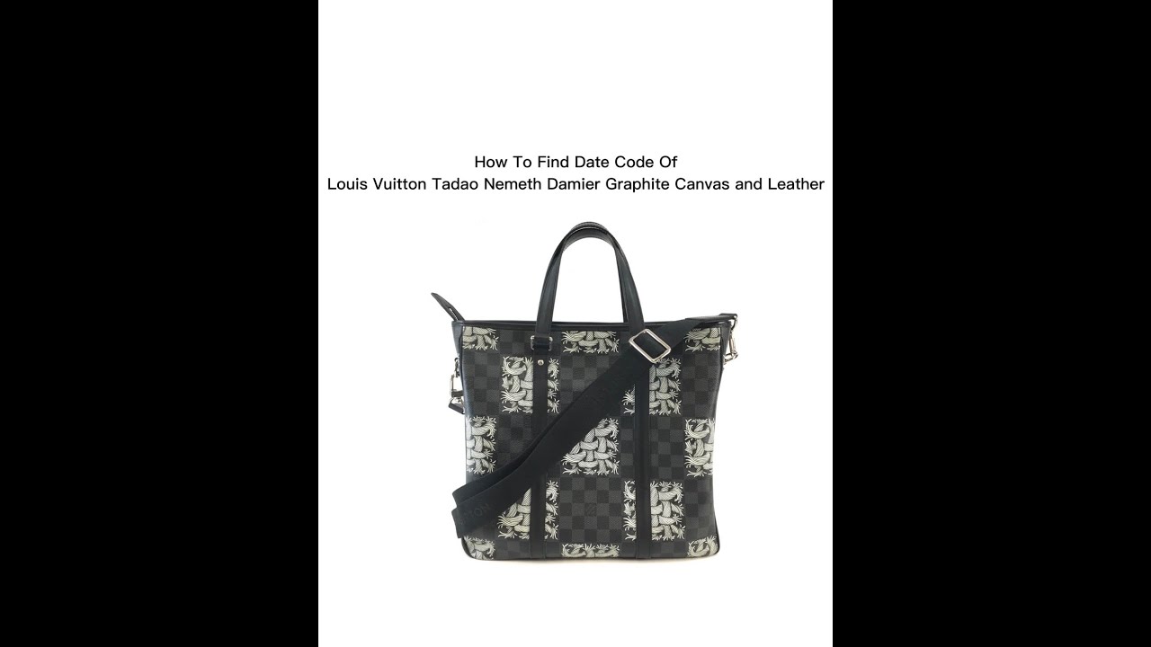 Louis Vuitton Tote Tadao Damier Graphite MM Black in Canvas with