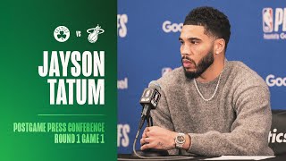 Jayson Tatum Postgame Press Conference | Round 1 Game 1 vs. Miami Heat