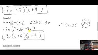 Lesson 71 - Trinomials with Common Factors and Subscripted Variables