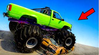 Monster Truck Crushes Another Car And Flips Over On The Road | BeamNG Drive (Episode 214)