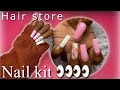 Trying out a $20 hair store nail kit | DIY Nails