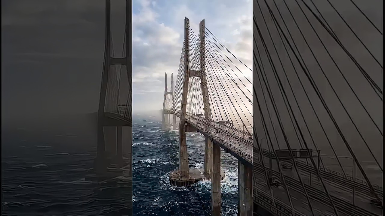 How Do Engineers Build Bridge Pillars in the Deep Ocean? 🌊🏗️ #architecture #bridge #engineering