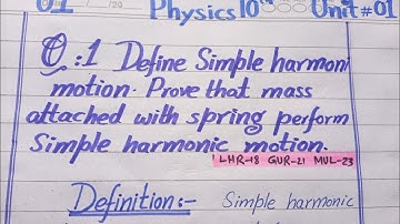 simple Harmonic motion||mass spring system|| Physics class10|| unit 1
