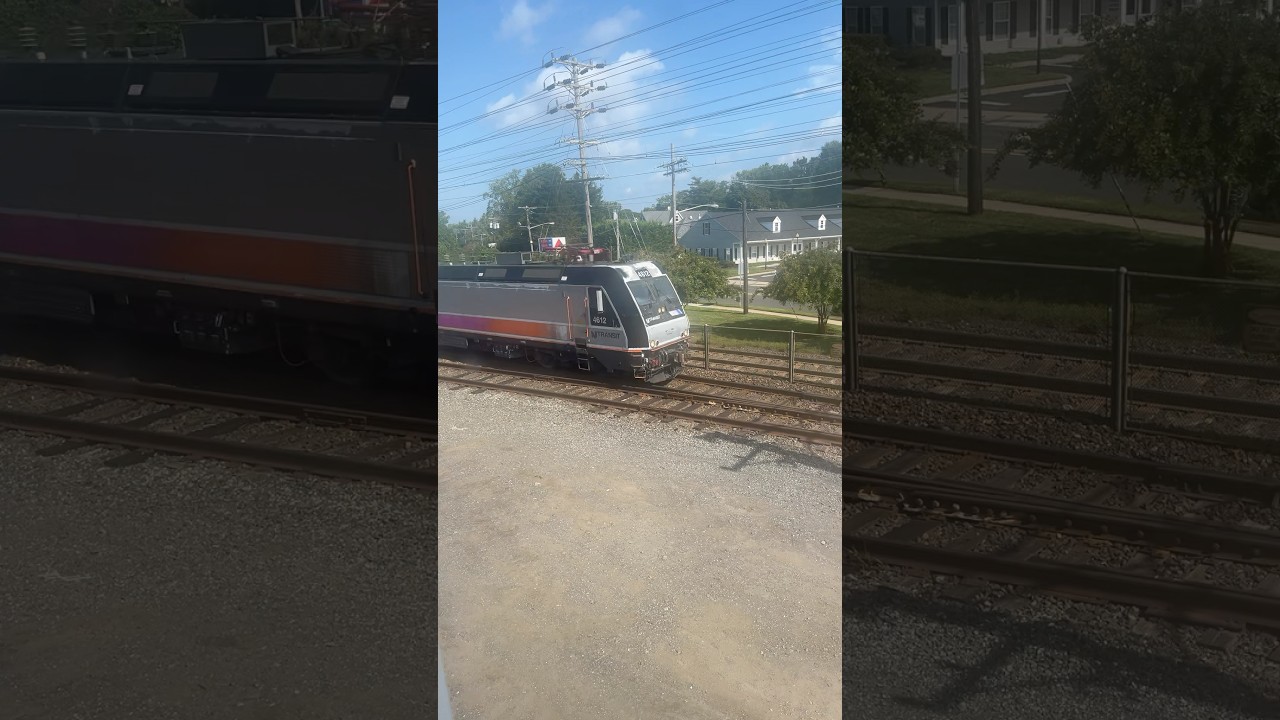 NJ Transit Train 4612 through Little Silver (Unrestricted Horn Warning)