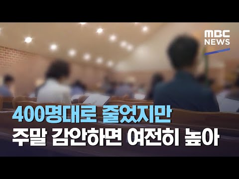 400명대로 줄었지만 주말 감안하면 여전히 높아 (2021.03.28/12MBC뉴스)