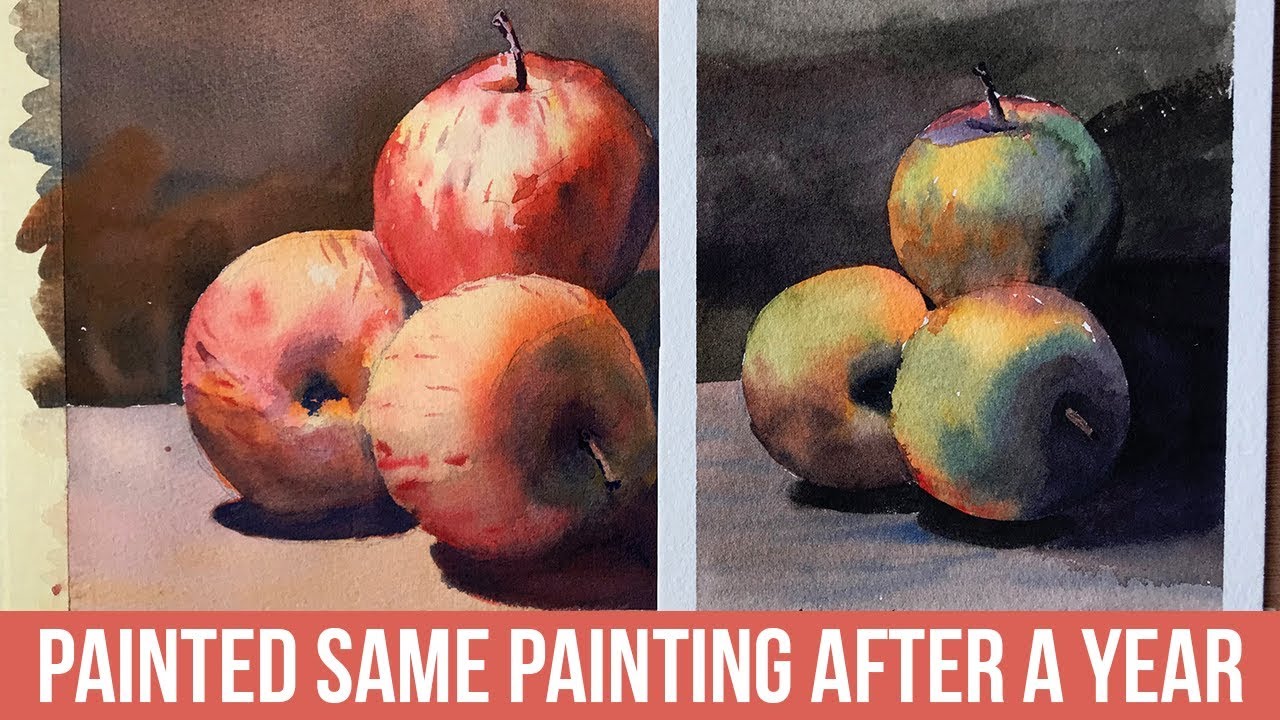 Painted the Same Painting After a Year StillLife Watercolor Tutorial