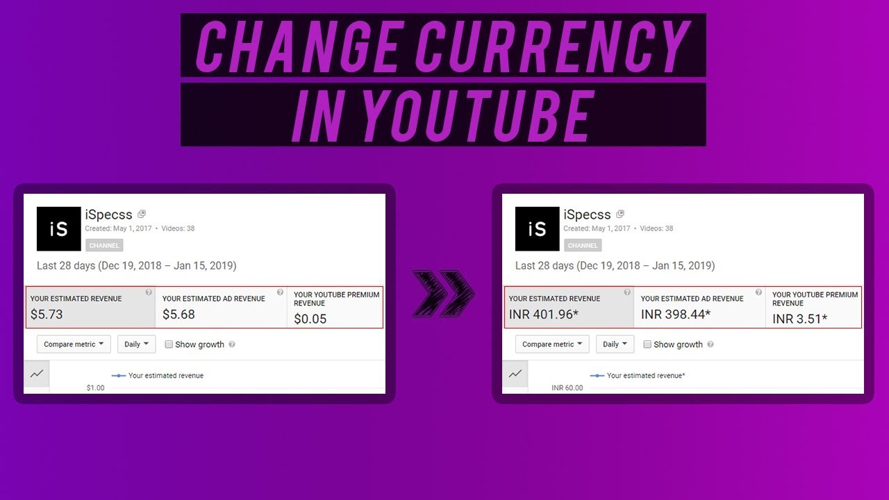 How to change Youtube Revenue Currency YouTube