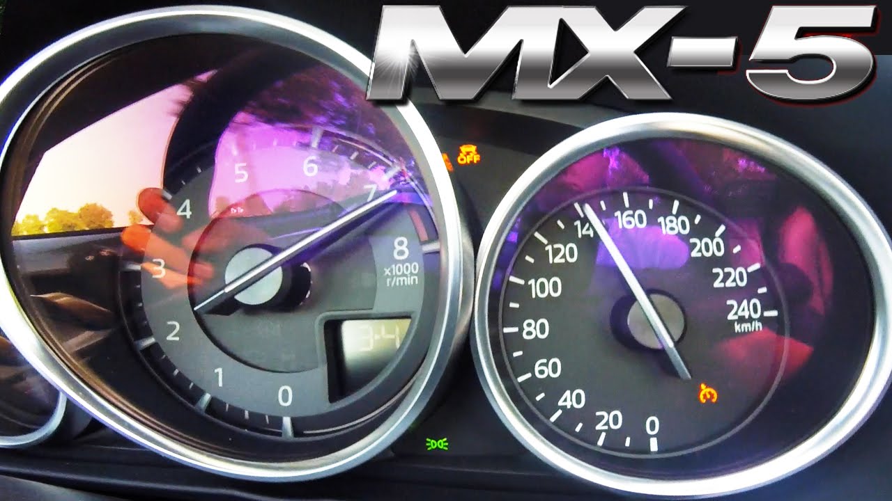 top speed взлом Mazda Miata MX 5 2017 Acceleration 0-180 km/h 1.5 SkyActiv Sound Test Drive